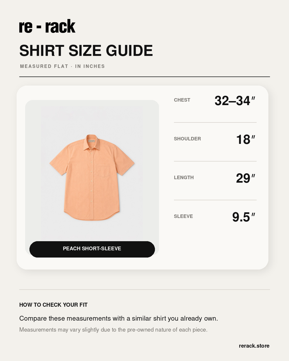 Size Chart for Bandana Graphic - Peach