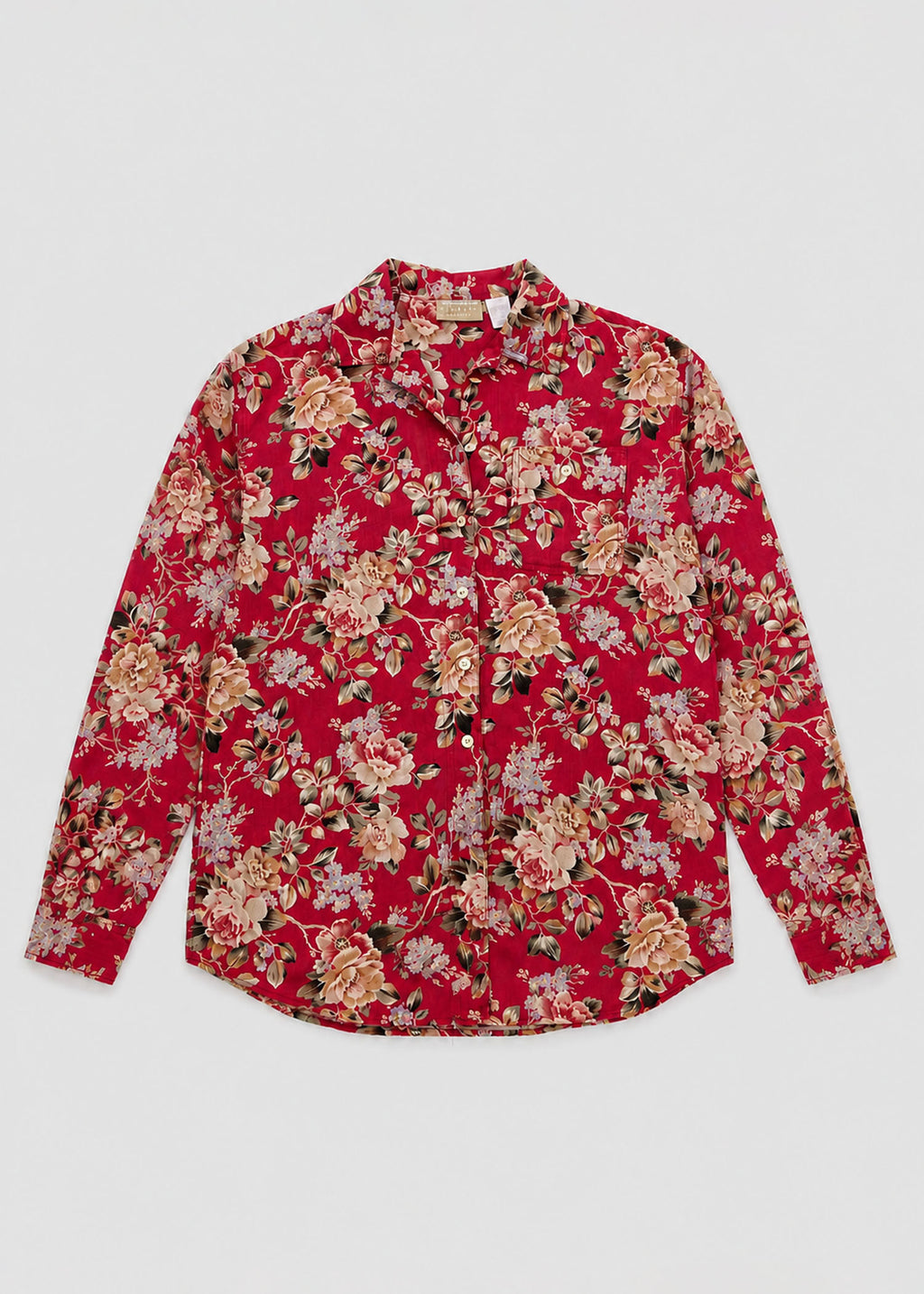 Liz Claiborne Red Vintage Floral Button-Down Shirt