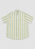 Green & Olive Vertical Striped Short-Sleeve Shirt