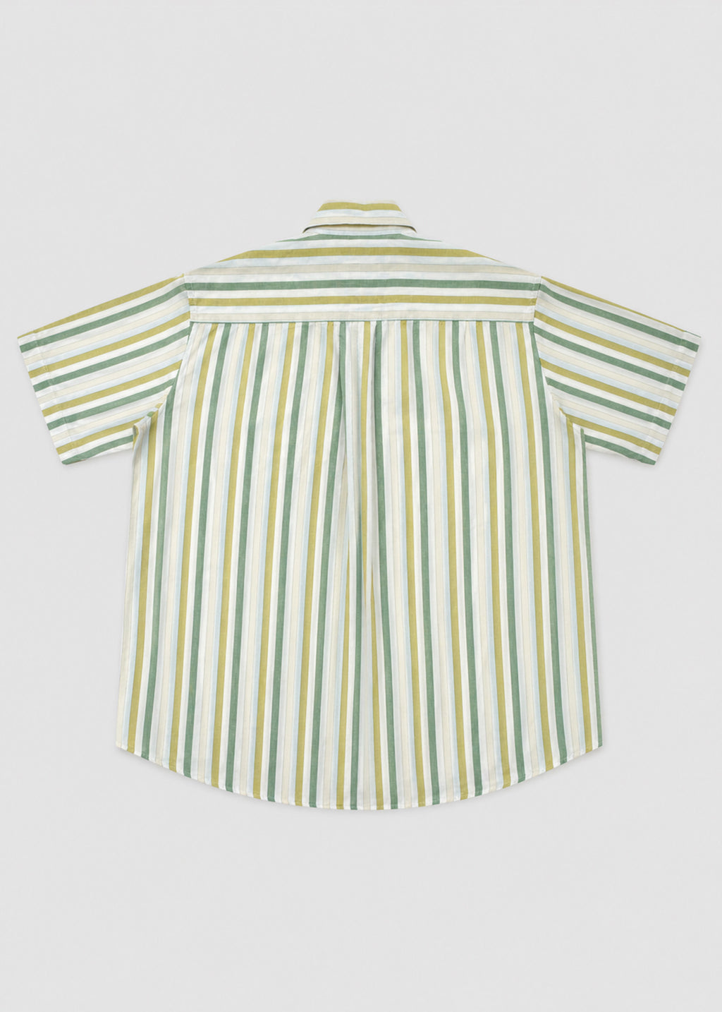 Green & Olive Vertical Striped Short-Sleeve Shirt