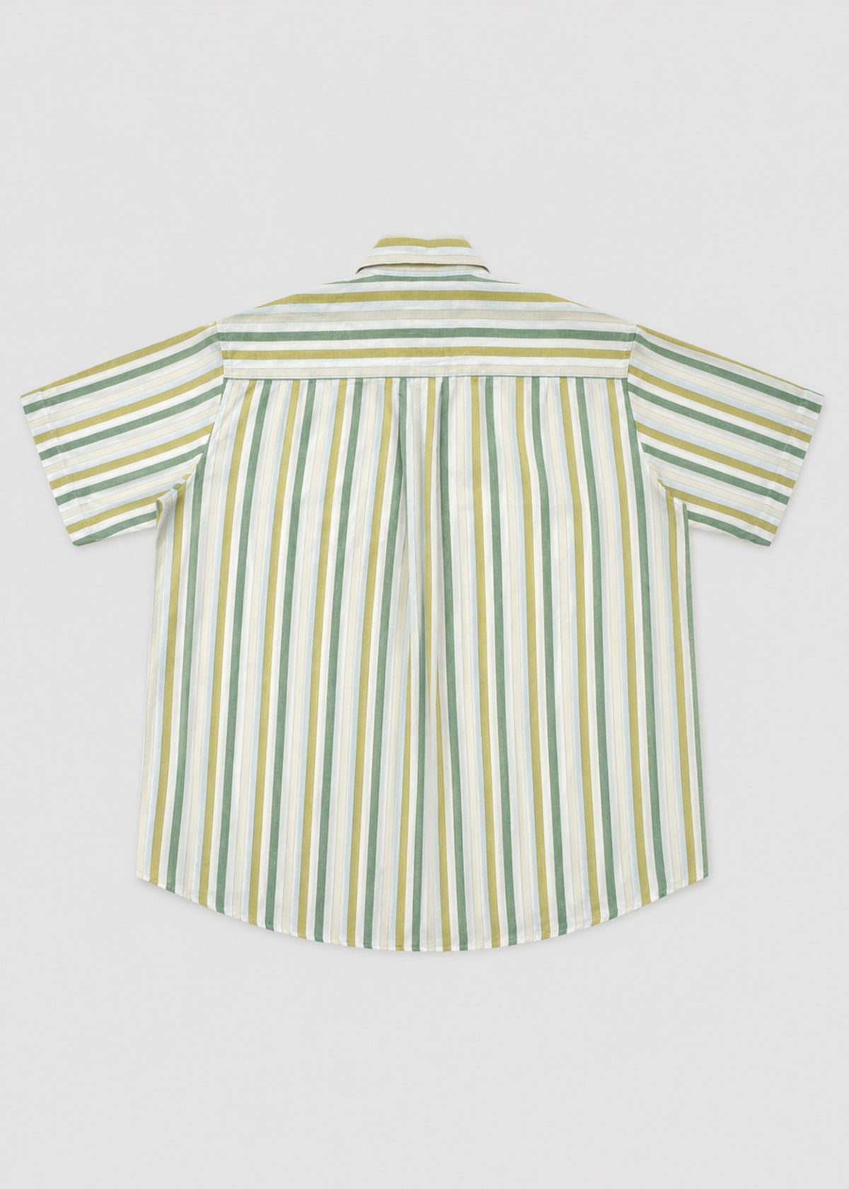 Green & Olive Vertical Striped Short-Sleeve Shirt