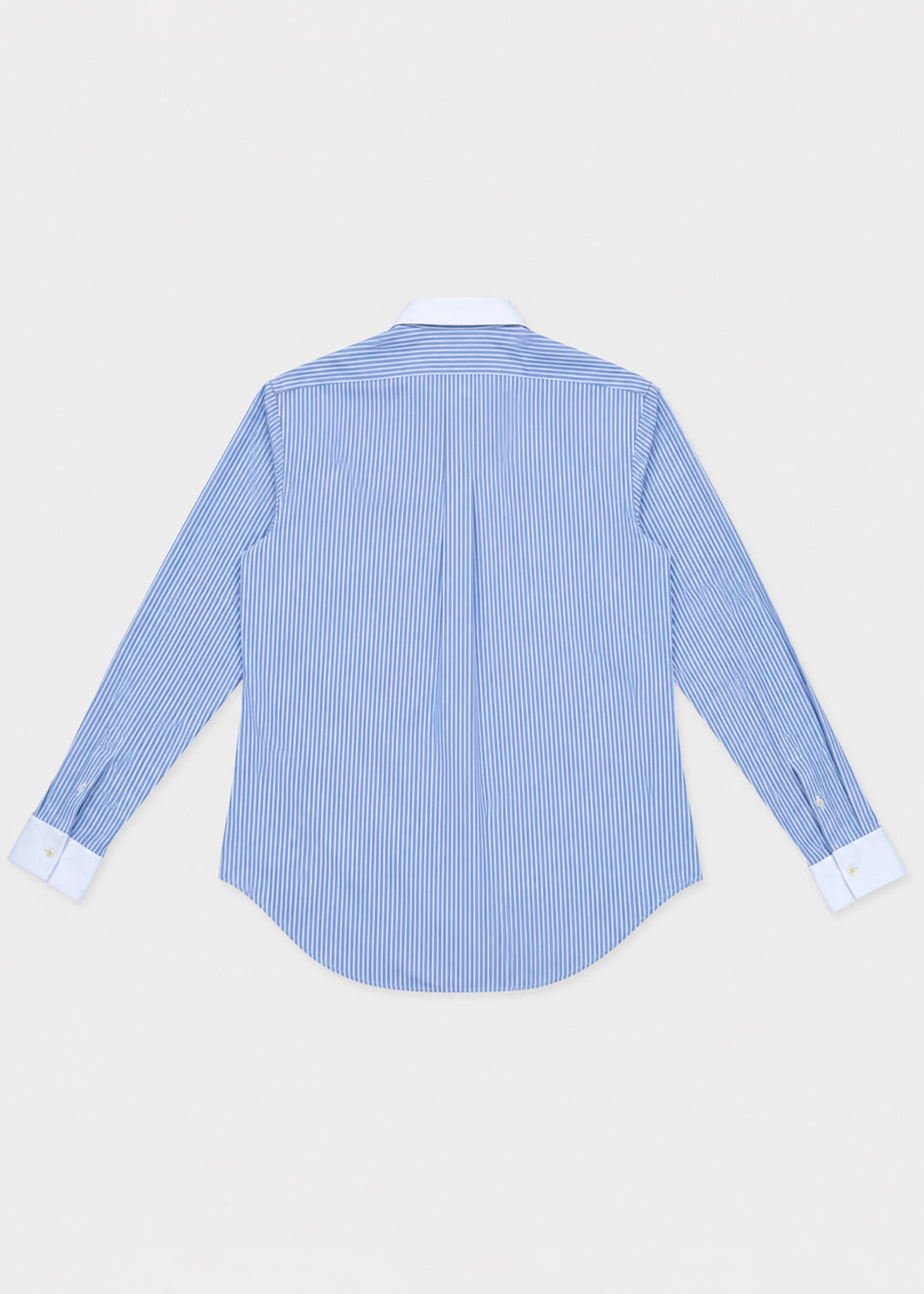 Zara Man Blue & White Contrast Collar Striped Shirt