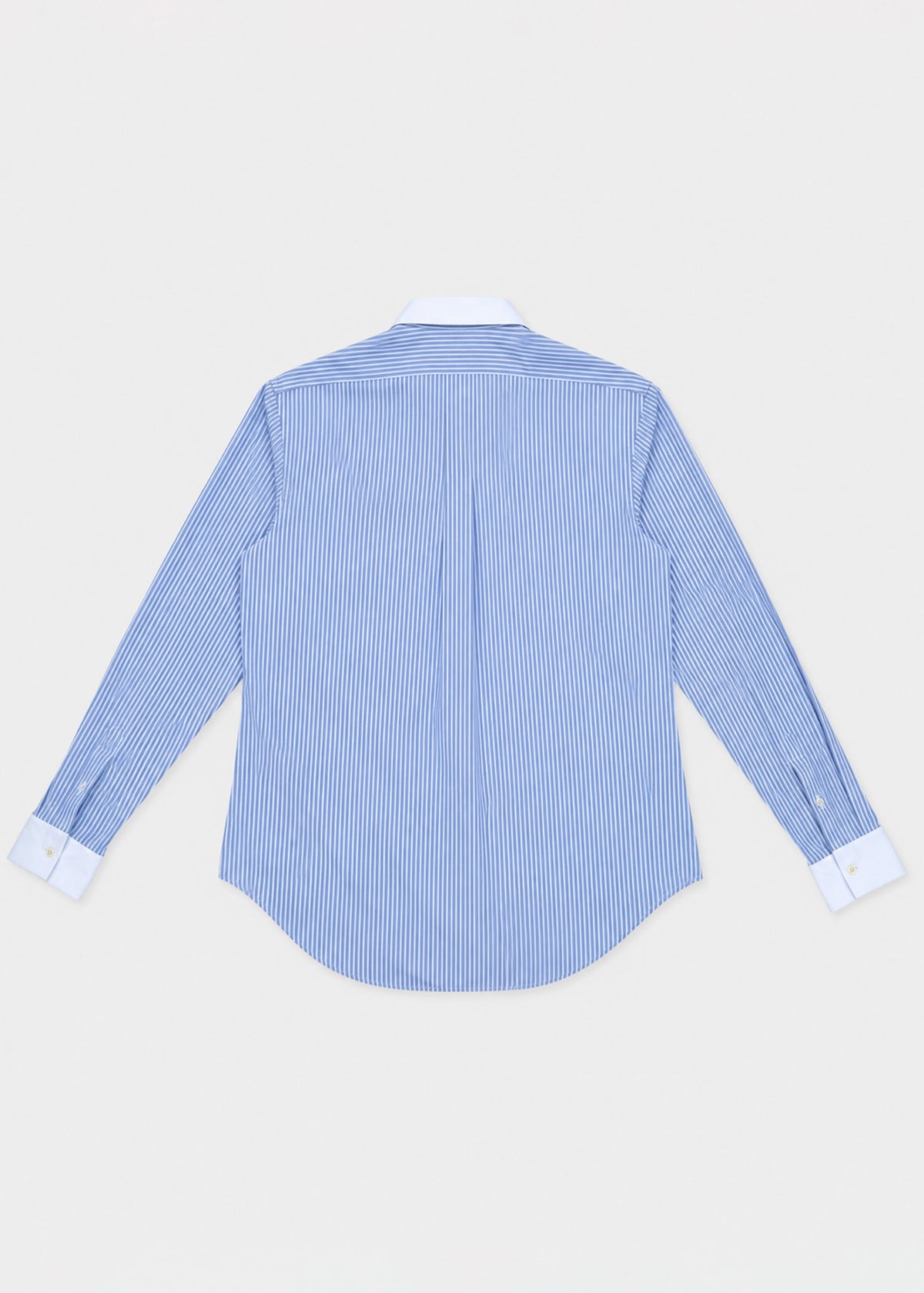 Zara Man Blue & White Contrast Collar Striped Shirt