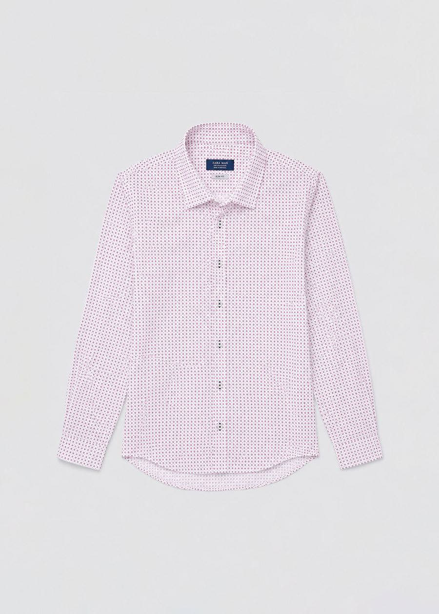 Zara Man Slim Fit Micro-Print Shirt