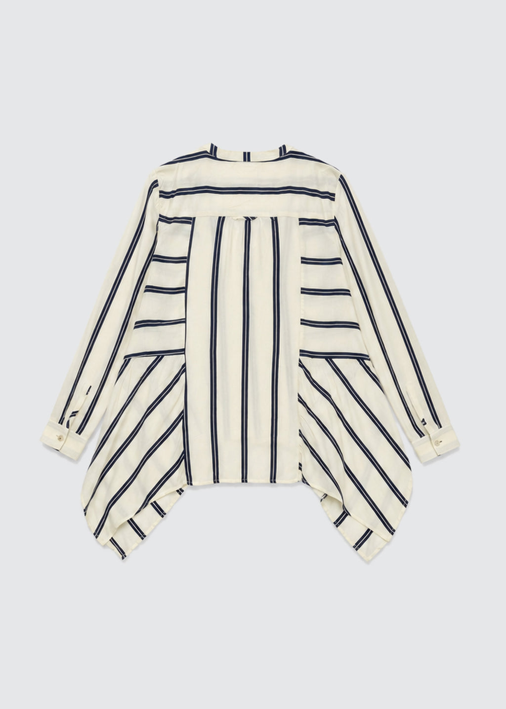 Maeve Striped Asymmetric Hem Tunic Blouse