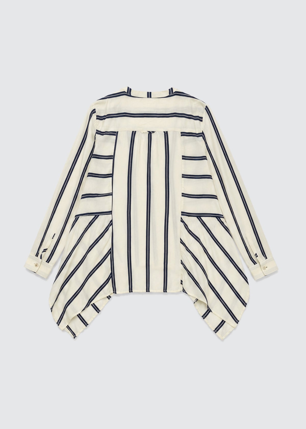 Maeve Striped Asymmetric Hem Tunic Blouse
