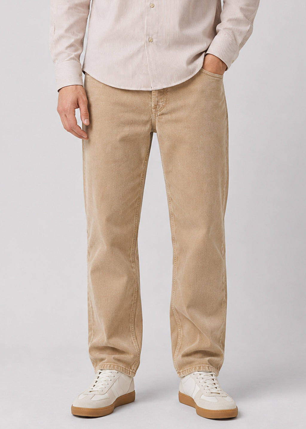 Levi’s Beige Corduroy Wide-Leg Jeans
