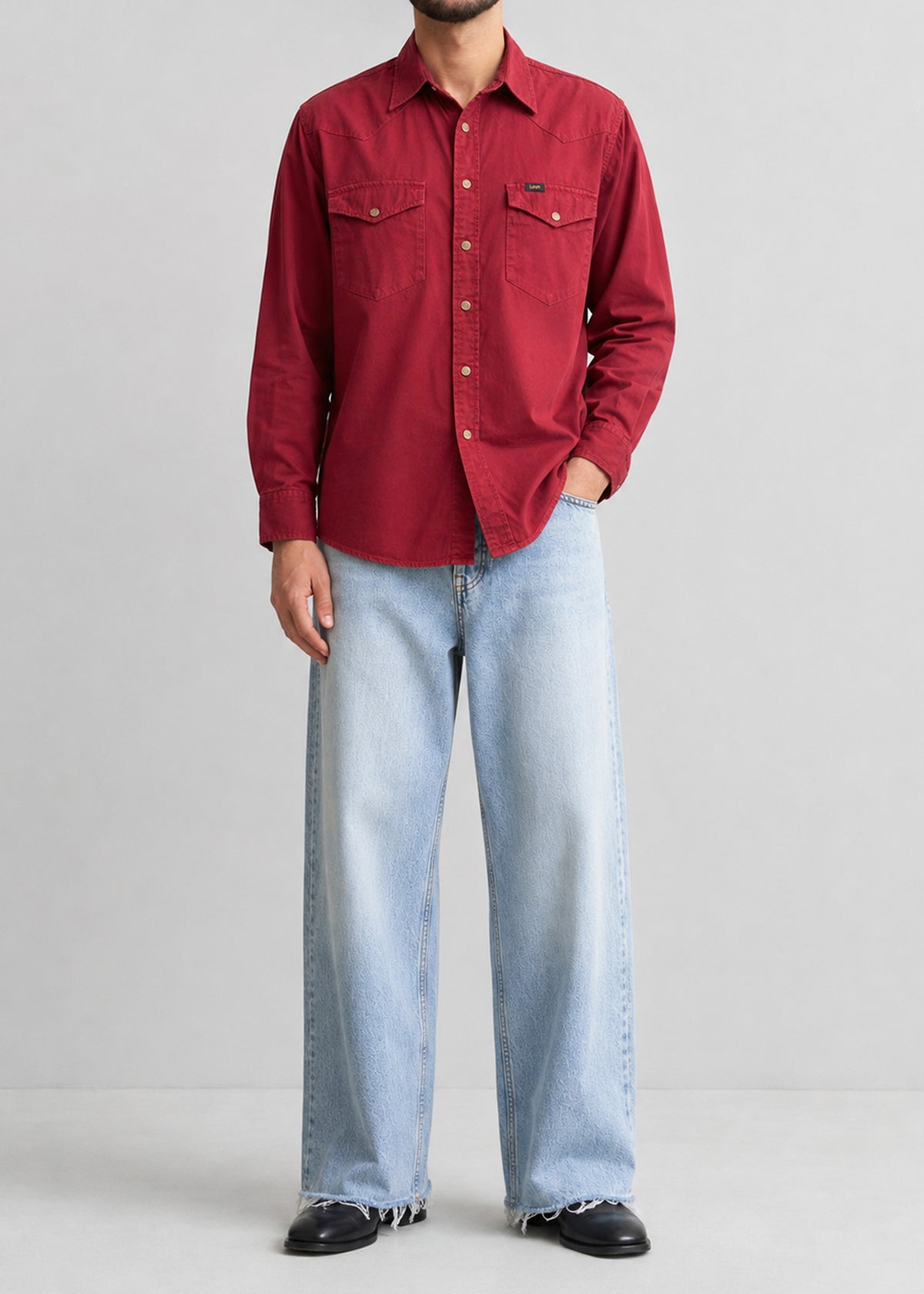 Lee Red Button-Down Shirt