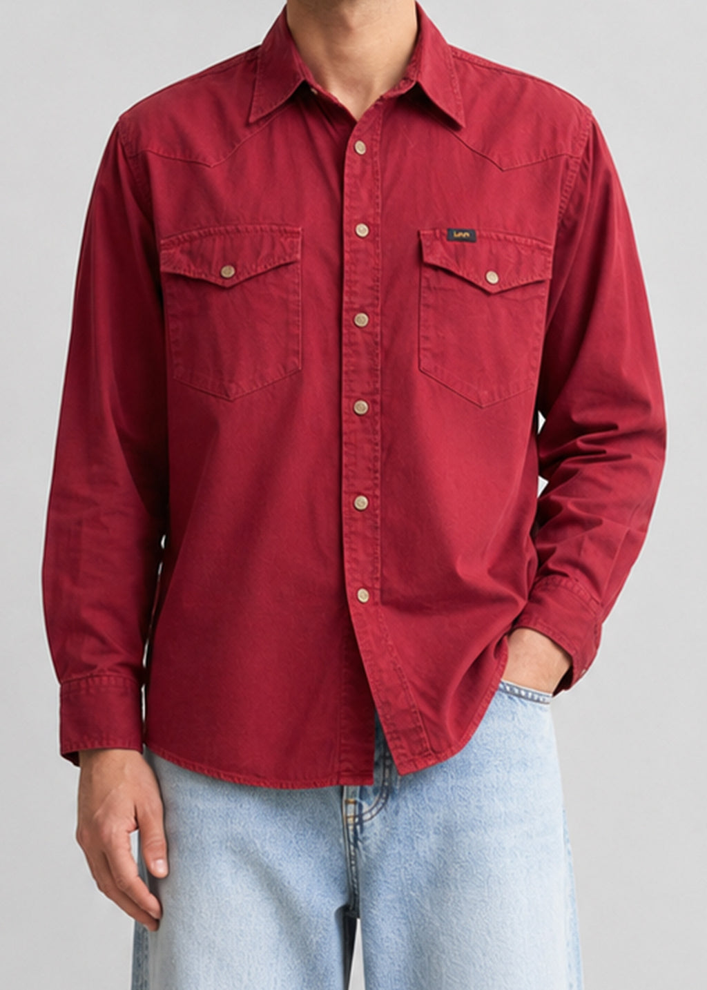 Lee Red Button-Down Shirt