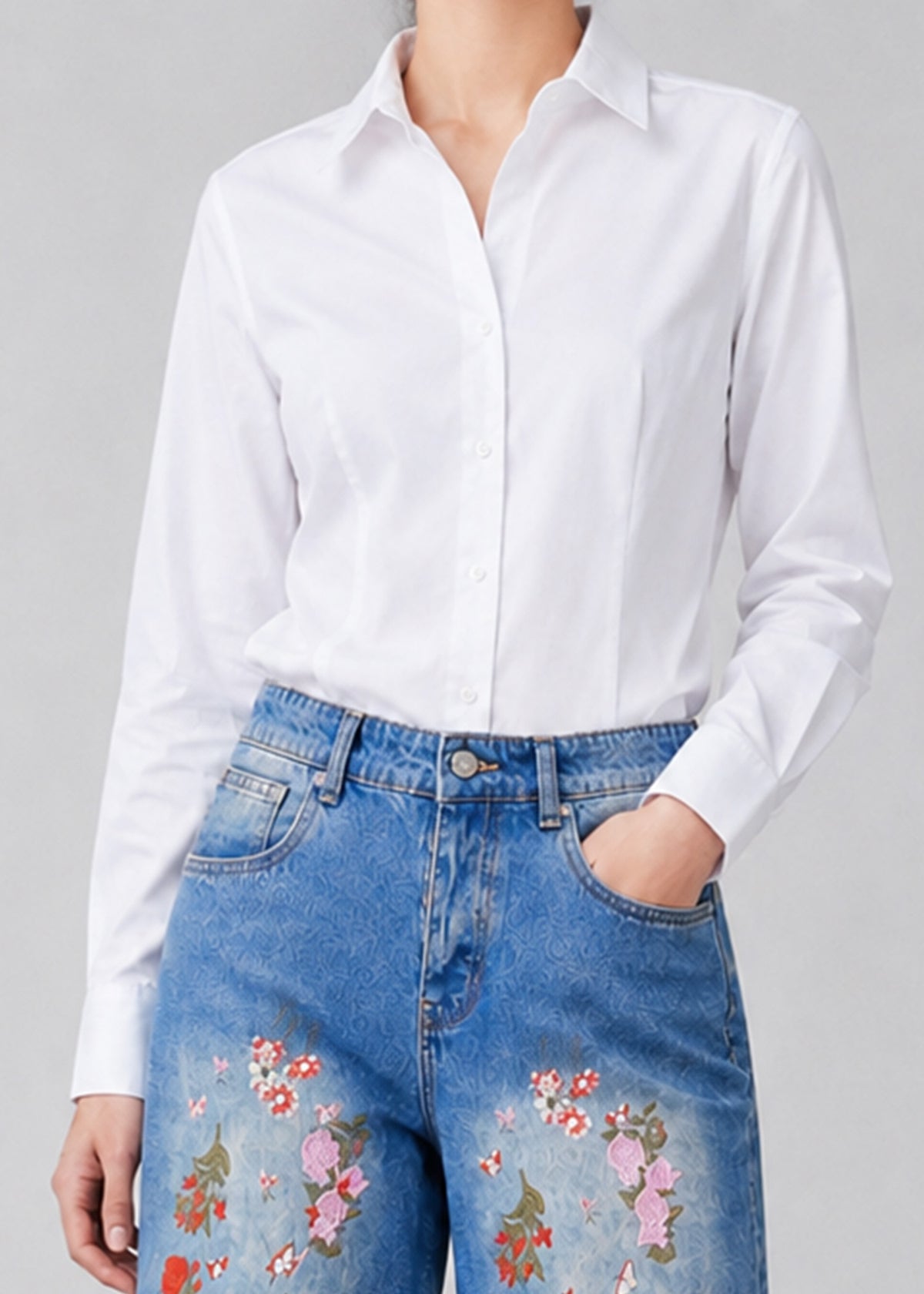 Jones New York White Button-Down Shirt