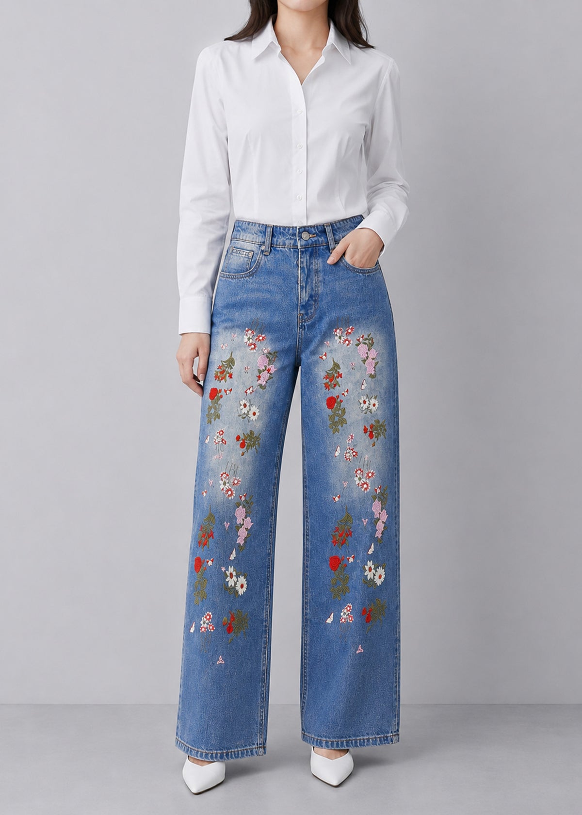 Jones New York White Button-Down Shirt