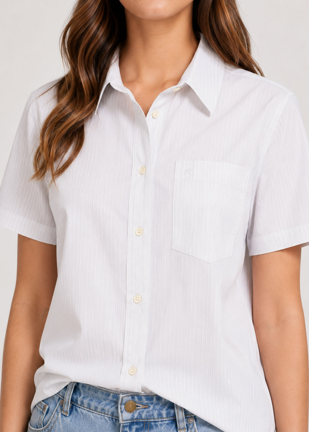 Michael Jackson Graphic Shirt – White Self-Stripe