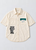 Cubic Art Graphic Shirt – Cream Short Sleeve – front flat lay