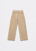 Levi's beige corduroy wide-leg jeans front view