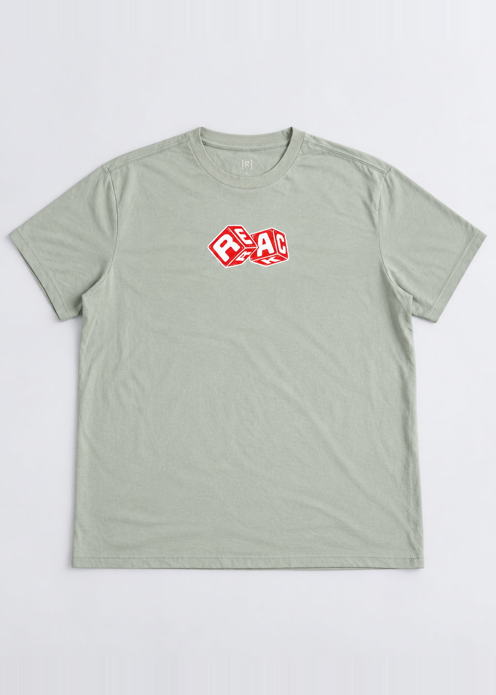 Rerack Ludo Club Graphic Tee – Sage Green – front flat lay
