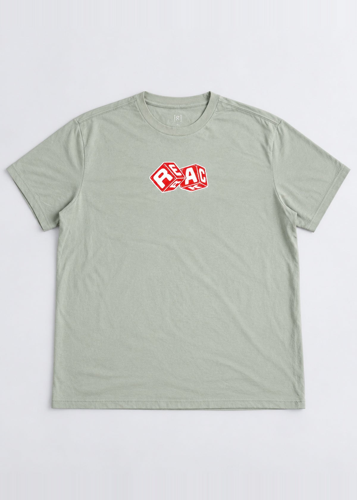 Rerack Ludo Club Graphic Tee – Sage Green – front flat lay