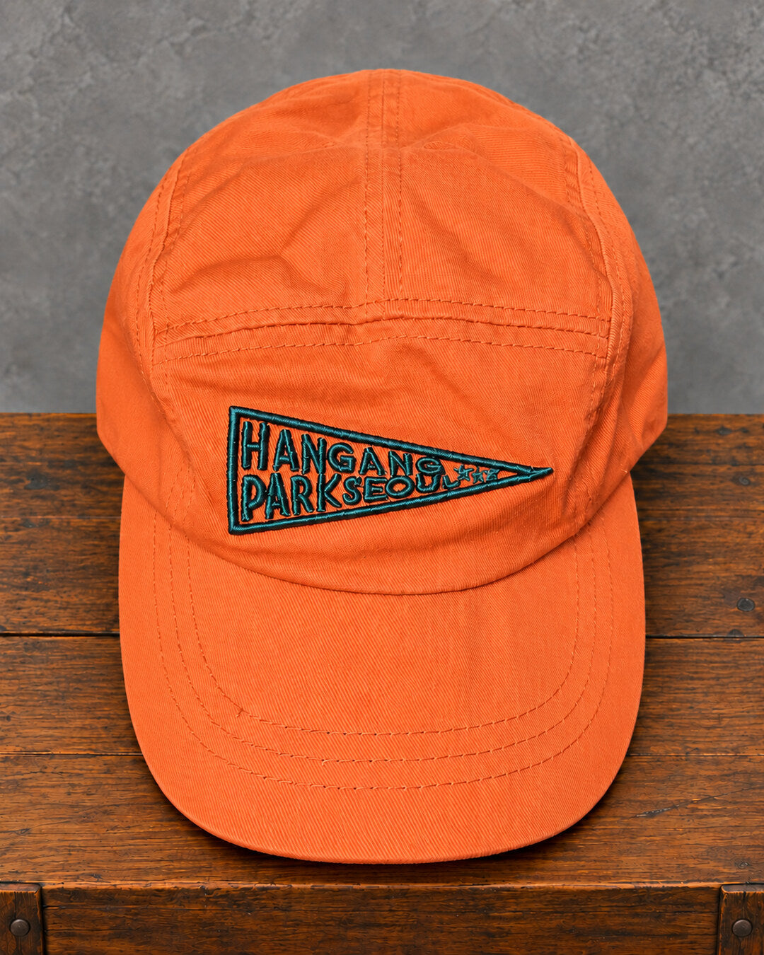 Orange Pennant Embroidered Cap, top view