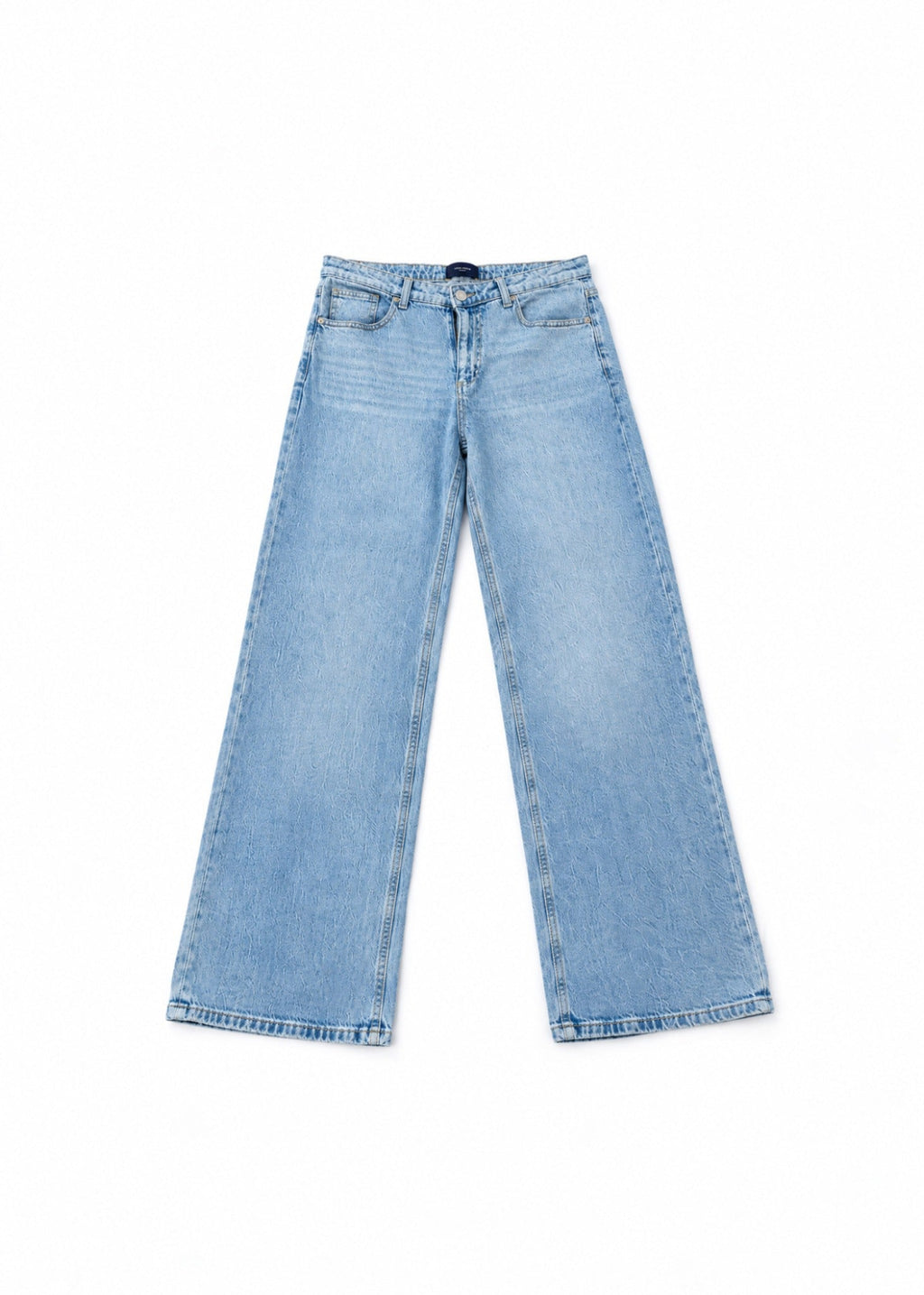 Vero Moda light-wash wide-leg jeans front view with faded whiskering