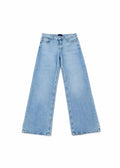 Vero Moda light-wash wide-leg jeans front view with faded whiskering