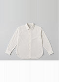 White Textured Women’s Long-Sleeve Shirt – front flat lay