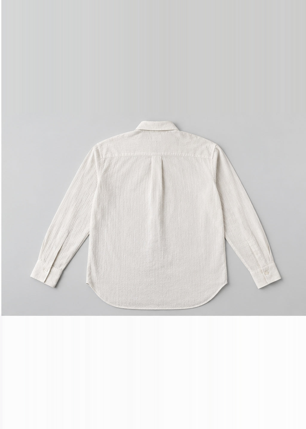 White Textured Women’s Long-Sleeve Shirt – back flat lay