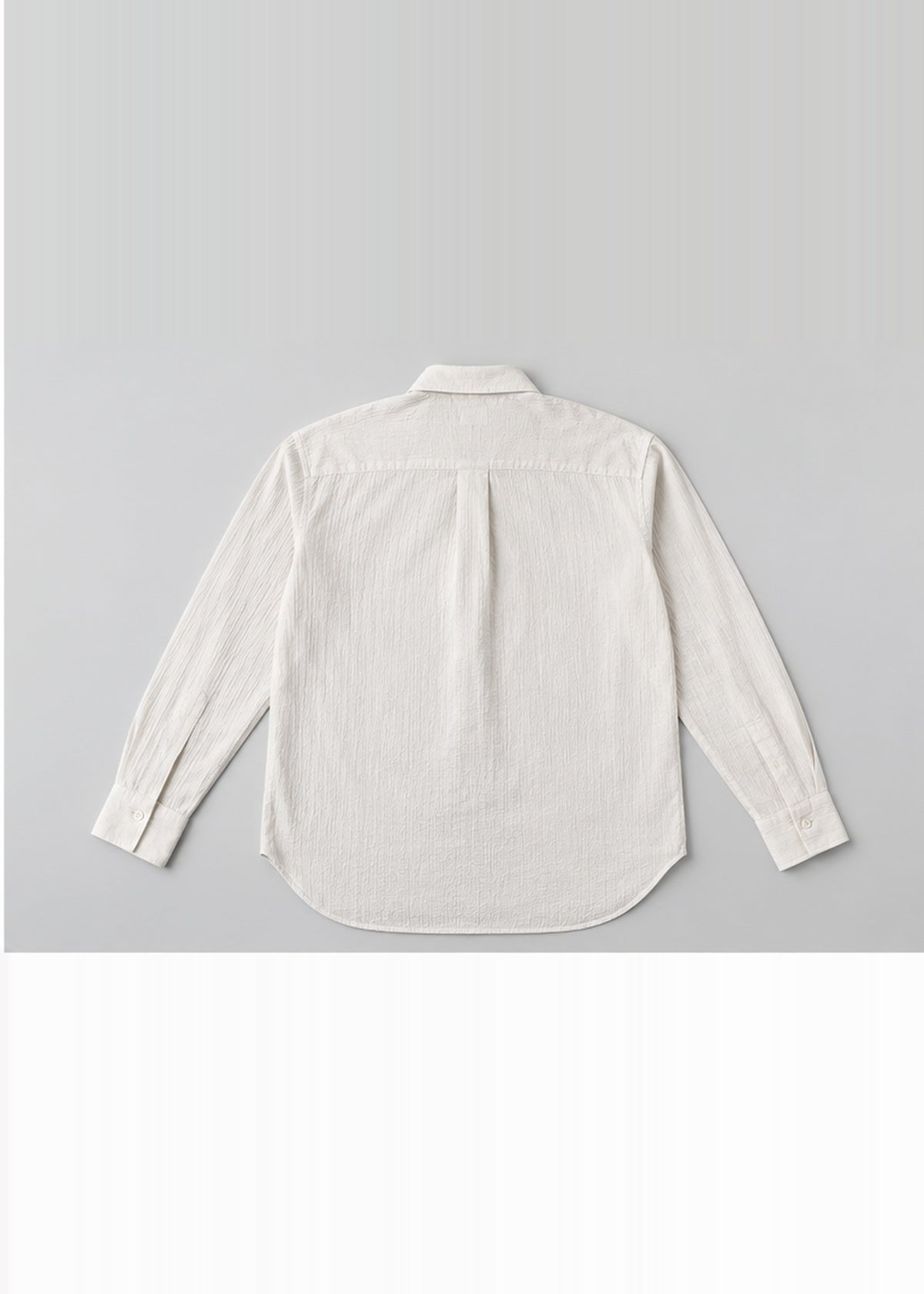 White Textured Women’s Long-Sleeve Shirt – back flat lay
